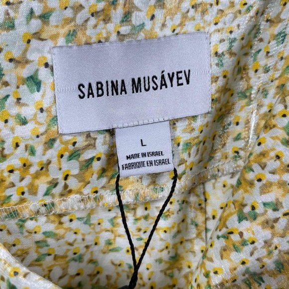 Anthropologie Sabina Musayev Floral Daisy Faux Wrap Mini Skirt Size Large - Picture 2 of 5